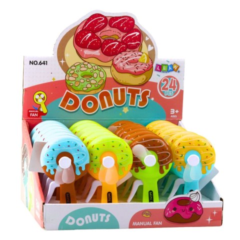 LEAN TOYS Wentylator Ręczny Mini Wiatraczek Pączek Donut Dla Dzieci 4 Wzory LEAN TOYS Wentylator Ręczny Mini Wiatraczek Pączek Donut Dla Dzieci 4 Wzory
