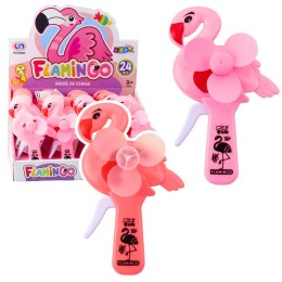 LEAN TOYS Wentylator Wiatrak Ręczny Flaming Różowy