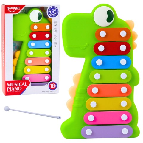 LEAN Toys Cymbałki Instrument Muzyczny Dla Malucha 8 Płytek Dinozaur Zielony LEAN Toys Cymbałki Instrument Muzyczny Dla Malucha 8 Płytek Dinozaur Zielony