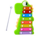 LEAN Toys Cymbałki Instrument Muzyczny Dla Malucha 8 Płytek Dinozaur Zielony