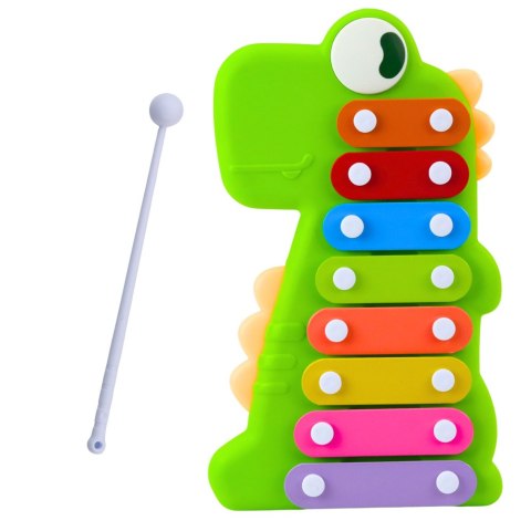LEAN Toys Cymbałki Instrument Muzyczny Dla Malucha 8 Płytek Dinozaur Zielony LEAN Toys Cymbałki Instrument Muzyczny Dla Malucha 8 Płytek Dinozaur Zielony