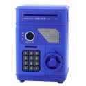 LEAN Toys Elektroniczny Sejf Bankomat Skarbonka Na PIN Dla Dzieci Niebieski
