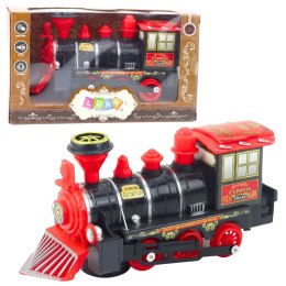 LEAN Toys Lokomotywa Klasyczna Elektryczna Czujnik Przeszkód Światła Dźwięki