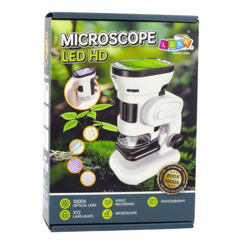 LEAN Toys Mikroskop Dla Dzieci Edukacyjny Cyfrowy Z Ekranem LEAN Toys Mikroskop Dla Dzieci Edukacyjny Cyfrowy Z Ekranem