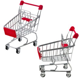 LEAN Toys Mini Wózek Sklepowy Metalowy Odgrywanie Scen Dla Lalek Ozdoba