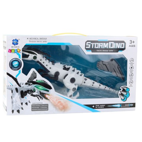 LEAN Toys Robot Dinozaur Na Baterie Ruchome Skrzydła Światła Dźwięk Biały LEAN Toys Robot Dinozaur Na Baterie Ruchome Skrzydła Światła Dźwięk Biały