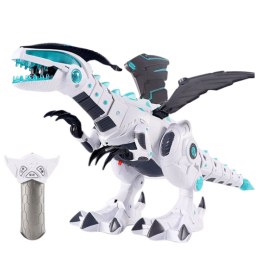 LEAN Toys Zdalnie Sterowany Robot RC Dinozaur Światła Dźwięki Biały