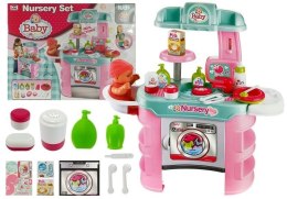 LEAN Toys Zestaw Do Opieki Niemowlaka Stolik Akcesoria Pralka
