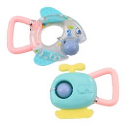 LEAN Toys Zestaw Grzechotki Gryzaki Dla Niemowlaka Pastelowe Kolory 7 szt.