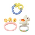 LEAN Toys Zestaw Grzechotki Gryzaki Dla Niemowlaka Pastelowe Kolory 7 szt.