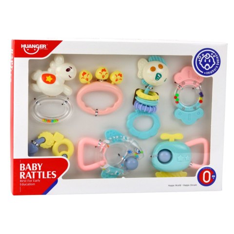 LEAN Toys Zestaw Grzechotki Gryzaki Dla Niemowlaka Pastelowe Kolory 7 szt. LEAN Toys Zestaw Grzechotki Gryzaki Dla Niemowlaka Pastelowe Kolory 7 szt.