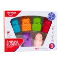 LEAN Toys Zestaw Miękkich Gumowych Klocków Kolorowe Zwierzątka 6el.