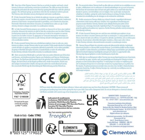 Clementoni Clemmy Kostka Sensoryczna Dla Niemowląt Clementoni 17902 Clementoni Clemmy Kostka Sensoryczna Dla Niemowląt Clementoni 17902