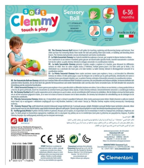 Clementoni Clemmy Piłeczka Sensoryczna Clementoni 17689 Clementoni Clemmy Piłeczka Sensoryczna Clementoni 17689