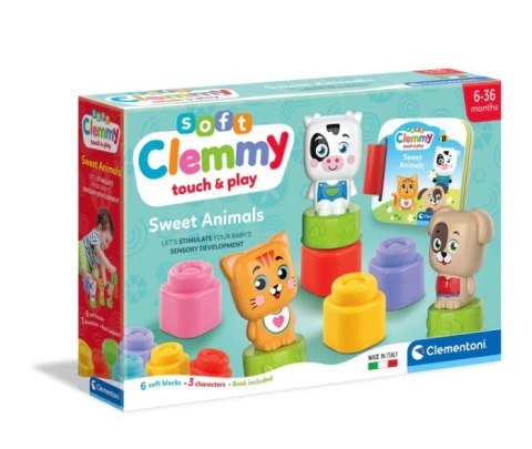 Clementoni Clemmy Słodkie Zwierzaki Kotek Piesek Krówka Klocki Książeczka Clementoni 17849 Clementoni Clemmy Słodkie Zwierzaki Kotek Piesek Krówka Klocki Książeczka Clementoni 17849