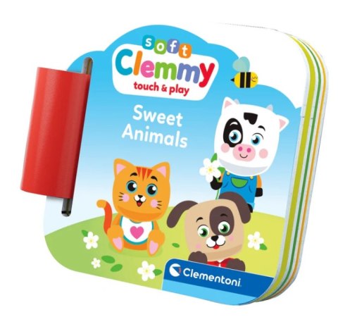 Clementoni Clemmy Słodkie Zwierzaki Kotek Piesek Krówka Klocki Książeczka Clementoni 17849 Clementoni Clemmy Słodkie Zwierzaki Kotek Piesek Krówka Klocki Książeczka Clementoni 17849
