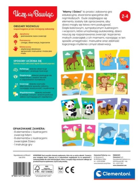 Clementoni Gra edukacyjna Puzzle Mamy i Dzieci Język Polski Zwierzęta Uczę się Bawiąc Clementoni 50763 Clementoni Gra edukacyjna Puzzle Mamy i Dzieci Język Polski Zwierzęta Uczę się Bawiąc Clementoni 50763