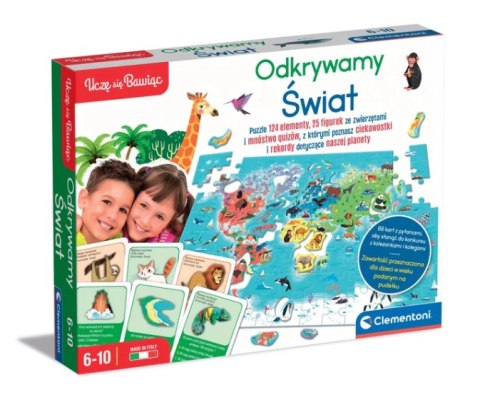 Clementoni Gra edukacyjna Puzzle Quizy Zwierzęta Odkrywamy Świat Uczę się Bawiąc Język Polski Clementoni 50779 Clementoni Gra edukacyjna Puzzle Quizy Zwierzęta Odkrywamy Świat Uczę się Bawiąc Język Polski Clementoni 50779