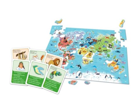 Clementoni Gra edukacyjna Puzzle Quizy Zwierzęta Odkrywamy Świat Uczę się Bawiąc Język Polski Clementoni 50779 Clementoni Gra edukacyjna Puzzle Quizy Zwierzęta Odkrywamy Świat Uczę się Bawiąc Język Polski Clementoni 50779