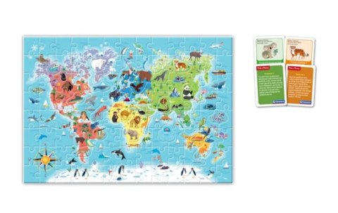 Clementoni Gra edukacyjna Puzzle Quizy Zwierzęta Odkrywamy Świat Uczę się Bawiąc Język Polski Clementoni 50779 Clementoni Gra edukacyjna Puzzle Quizy Zwierzęta Odkrywamy Świat Uczę się Bawiąc Język Polski Clementoni 50779