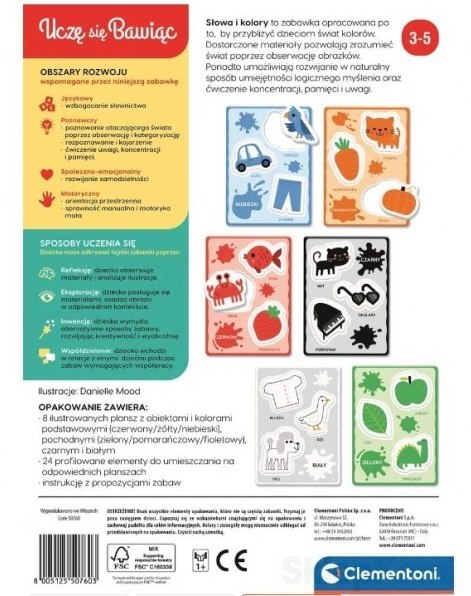 Clementoni Gra edukacyjna Słowa i Kolory Uczę się Bawiąc Język Polski Clementoni 50760 Clementoni Gra edukacyjna Słowa i Kolory Uczę się Bawiąc Język Polski Clementoni 50760