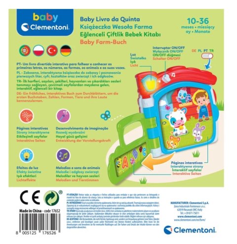 Clementoni Interaktywna Książeczka Edukacyjna Farma Język Polski i Niemiecki Clementoni 17652 Clementoni Interaktywna Książeczka Edukacyjna Farma Język Polski i Niemiecki Clementoni 17652