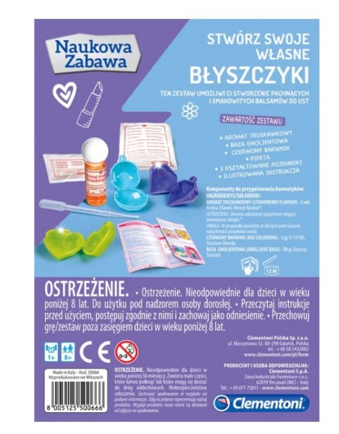 Clementoni Naukowa Zabawa Zestaw Laboratorium Błyszczyki Język Polski Clementoni 50066 Clementoni Naukowa Zabawa Zestaw Laboratorium Błyszczyki Język Polski Clementoni 50066