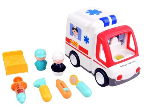 Interaktywne Autko Ambulans + akcesoria z ludzikami Dźwięk Światło ZA4540 Interaktywne Autko Ambulans + akcesoria z ludzikami Dźwięk Światło ZA4540