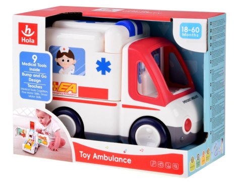 Interaktywne Autko Ambulans + akcesoria z ludzikami Dźwięk Światło ZA4540 Interaktywne Autko Ambulans + akcesoria z ludzikami Dźwięk Światło ZA4540