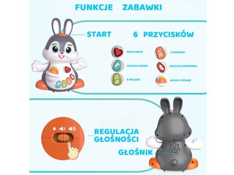 Interaktywny Tańczący Królik zabawka do raczkowania dla dziecka ZA5071 Interaktywny Tańczący Królik zabawka do raczkowania dla dziecka ZA5071