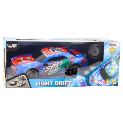 LEAN Toys Auto Sportowe Zdalnie Sterowane RC Podświetlana Karoseria Drift Niebieskie LEAN Toys Auto Sportowe Zdalnie Sterowane RC Podświetlana Karoseria Drift Niebieskie