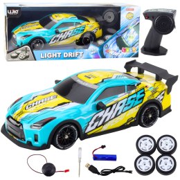 LEAN Toys Auto Sportowe Zdalnie Sterowane RC Podświetlana Karoseria Drift Turkusowe