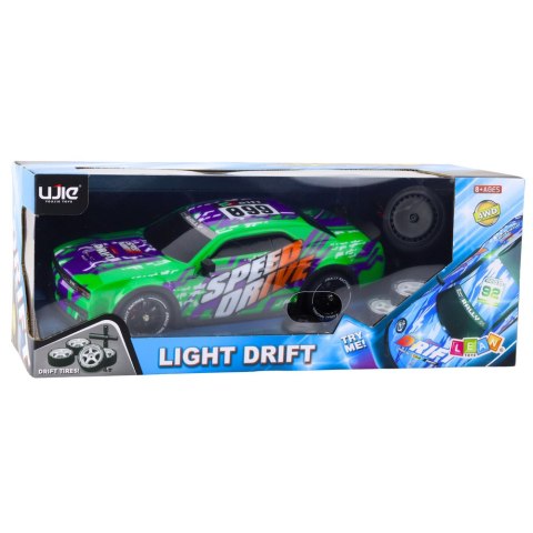 LEAN Toys Auto Sportowe Zdalnie Sterowane RC Podświetlana Karoseria Drift Zielone LEAN Toys Auto Sportowe Zdalnie Sterowane RC Podświetlana Karoseria Drift Zielone
