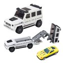LEAN Toys Auto Terenowe Metalowe Ukryty Samochodzik Światło Dźwięk Biały Niebieski