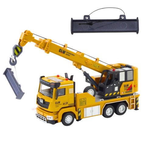 LEAN Toys Ciężarówka Dźwig Pojazd Budowlany Żółty LEAN Toys Ciężarówka Dźwig Pojazd Budowlany Żółty