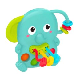 LEAN Toys Grzechotka Słonik Zielony Sensoryczny Ruchome Elementy