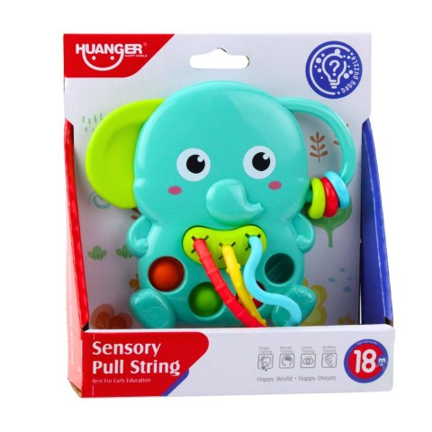 LEAN Toys Grzechotka Słonik Zielony Sensoryczny Ruchome Elementy LEAN Toys Grzechotka Słonik Zielony Sensoryczny Ruchome Elementy