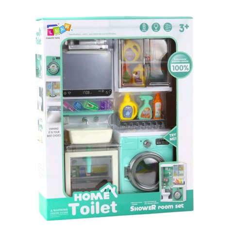 LEAN Toys Łazienka Zabawkowa Umywalka Szafka Akcesoria Światła Dźwięki LEAN Toys Łazienka Zabawkowa Umywalka Szafka Akcesoria Światła Dźwięki
