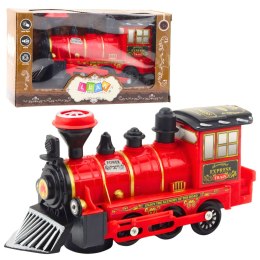 LEAN Toys Lokomotywa Klasyczna Elektryczna Światła Dźwięki Czwerwona