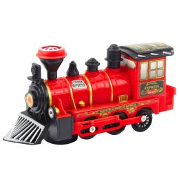 LEAN Toys Lokomotywa Klasyczna Elektryczna Światła Dźwięki Czwerwona