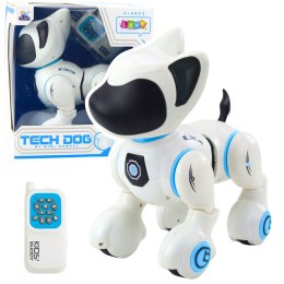 LEAN Toys Piesek Interaktywny Robot Pies Pilot Światło Dźwięk Biały Niebieski