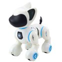LEAN Toys Piesek Interaktywny Robot Pies Pilot Światło Dźwięk Biały Niebieski