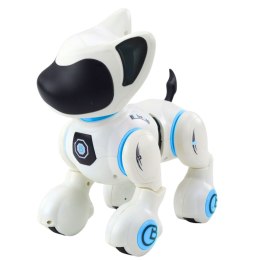 LEAN Toys Piesek Interaktywny Robot Pies Pilot Światło Dźwięk Biały Niebieski