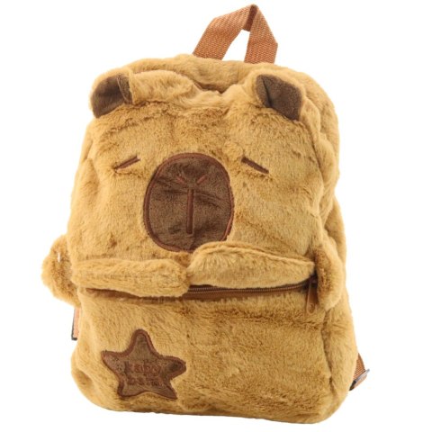 LEAN Toys Plecak Pluszowy Kapibara Dla Dzieci Dwie Przegrody