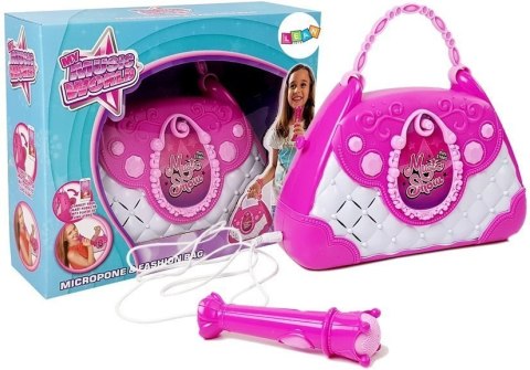 LEAN Toys Przenośne Karaoke w Torebce Różowe Mikrofon USB