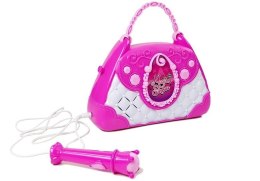 LEAN Toys Przenośne Karaoke w Torebce Różowe Mikrofon USB