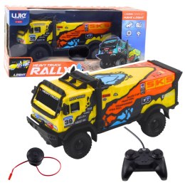 LEAN Toys Samochód Ciężarowy Zdalnie Sterowany RC Pilot Dźwięki Żółty