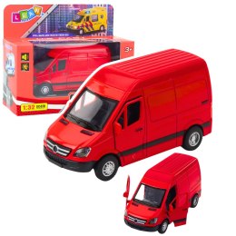 LEAN Toys Samochód Dostawczy Metalowy Czerwony 1:32 Światła Dźwięki