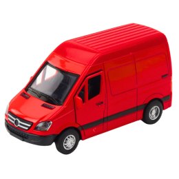 LEAN Toys Samochód Dostawczy Metalowy Czerwony 1:32 Światła Dźwięki