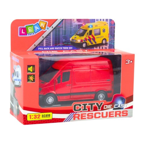 LEAN Toys Samochód Dostawczy Metalowy Czerwony 1:32 Światła Dźwięki LEAN Toys Samochód Dostawczy Metalowy Czerwony 1:32 Światła Dźwięki
